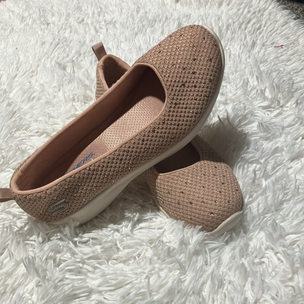 Skechers Women's Beige Knit Flats - Picture 3 of 7